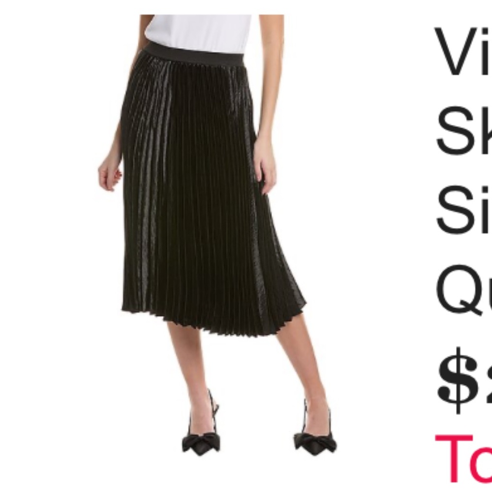 Vince Camuto black pleated skirt